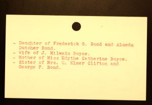 Boyce, Mrs. Elizabeth Bond - Menands Funeral Card (back)