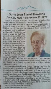 Burrell, Doris Jean - Obituary