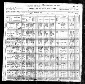 Census 1900 Ghent, Columbia, New York Year: 1900; Census Place: Hudson Ward 1, Columbia, New York; Page: 12; Enumeration District: 0018; FHL microfilm: 1241019