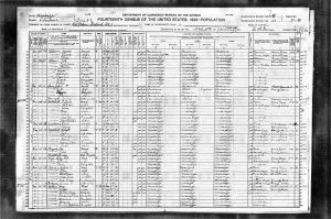 Census 1920 Claiborne, Mississippi, USA Year: 1920; Census Place: Beat 1, Claiborne, Mississippi; Roll: T625_872; Page: 5B; Enumeration District: 33