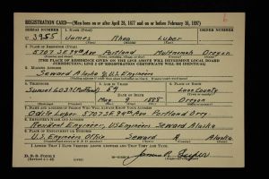 Luper, James R. WW 2 Draft Card