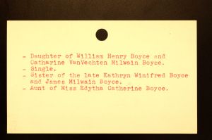 Boyce, Miss Elizabeth Anna - Menands Funeral Card (Back)