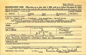 Mitchell, Erwin Lee Mil. Registration (1 of 2)