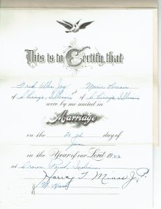 Allan, Jay and Mary Petragave Larrain Wedding Certificate