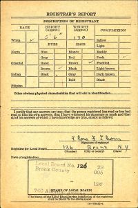 Manheim, Erwin WW2 Registration (back) Manheim, Erwin WW2 Registration (back)