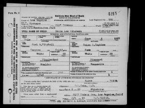 Mitchell, Erwin Birth Certificate