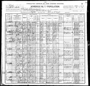 Hawkins, Riego, 1900, Census, USA, Salt Lake City Ward 1, Salt Lake, Utah