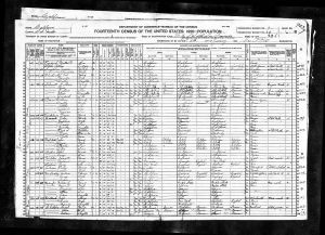 Spangler, Marton Luper, 1920, Census, USA, South San Francisco, San Mateo, California