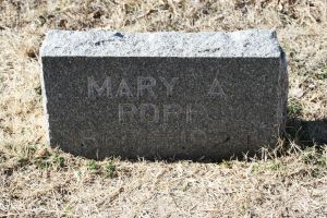 Mary A Christ Ropp Headstone 1866 - 1924